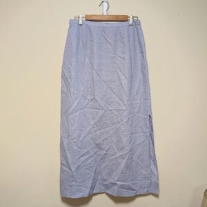 GETT 100% Linen Midi Skirt – Light Purple, Size XL